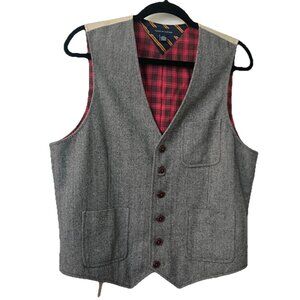 Tommy Hilfiger Vest Mens L Wool Blend Gray Neutral Gray Academia Grandpa